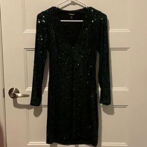 Green sequin dress